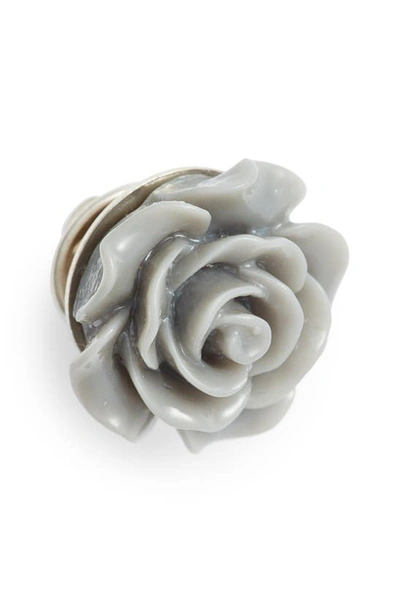 Shop Clifton Wilson Floral Lapel Pin In Grey