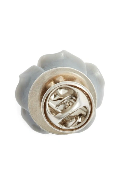 Shop Clifton Wilson Floral Lapel Pin In Grey