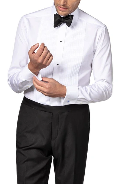 Shop Eton Slim Fit Pleated Bib Tuxedo Shirt In White