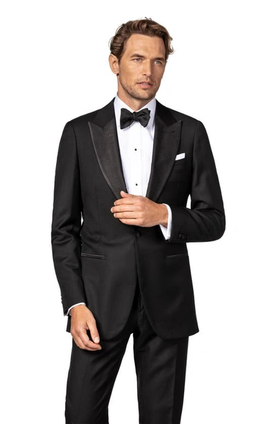 Eton Slim Fit Pleated Bib Tuxedo Shirt In White
