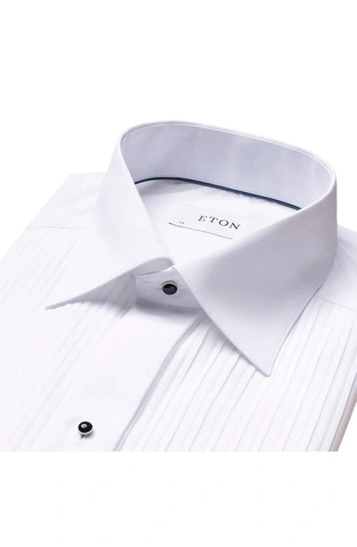 Eton Slim Fit Pleated Bib Tuxedo Shirt In White