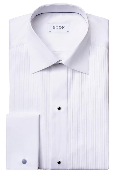 Shop Eton Slim Fit Pleated Bib Tuxedo Shirt In White