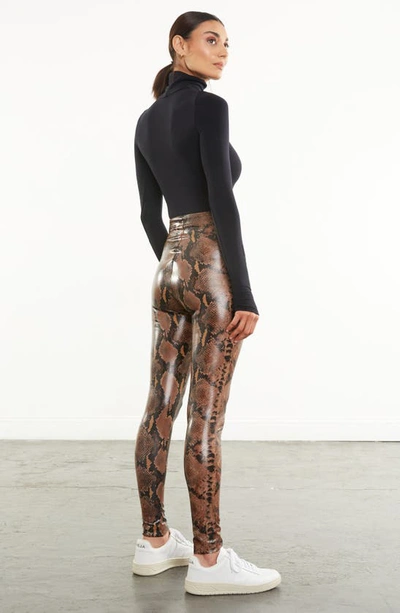 Shop Commando Reptile Embossed Faux Leather Leggings In Tawny Python
