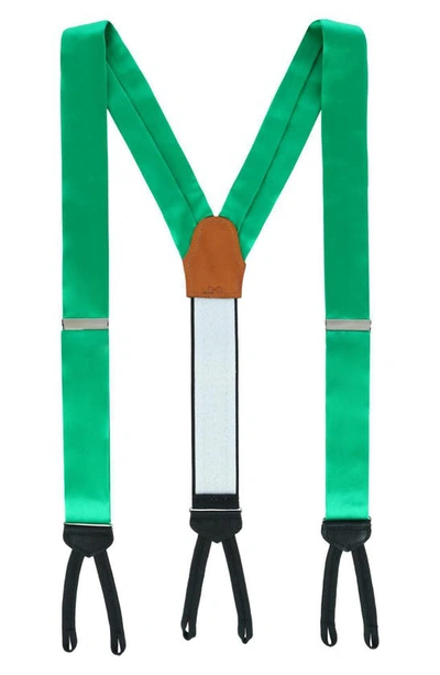 Shop Trafalgar Sutton Silk Formal Suspenders In Royal Green