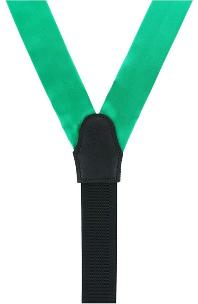 Shop Trafalgar Sutton Silk Formal Suspenders In Royal Green