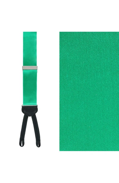 Shop Trafalgar Sutton Silk Formal Suspenders In Royal Green