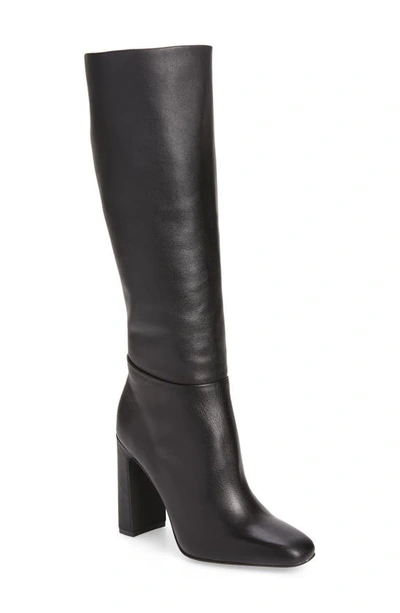 Shop Steve Madden Ally Knee High Boot In Black Leather