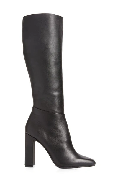 Shop Steve Madden Ally Knee High Boot In Black Leather