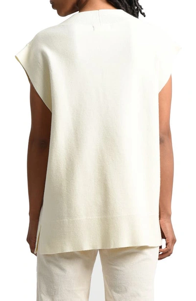 Shop Molly Bracken Oversize V-neck Sweater Vest In Off White