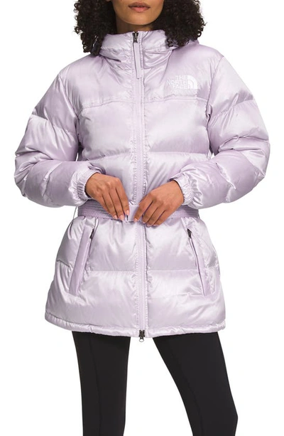 Shop The North Face Nuptse® Belted Water Repellent 700 Fill Power Down Jacket In Lavender Fog/ Shine