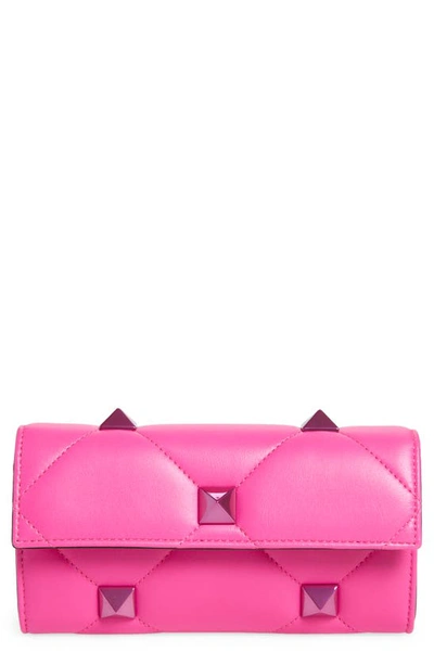 Valentino Garavani Roman Stud Wallet On A Chain In Uwt Pink Pp | ModeSens