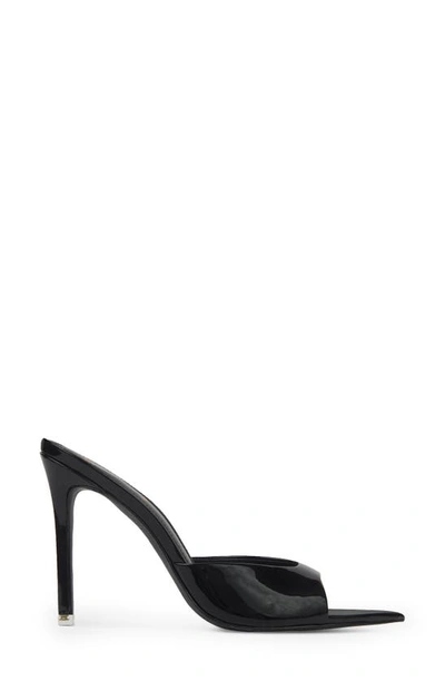 Shop Black Suede Studio Brea Pointed Toe Sandal In Black Patent