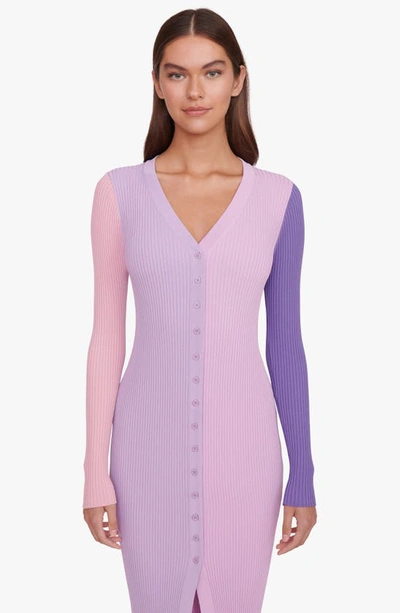 Shop Staud Shoko Colorblock Sweater Dress In Iris Multi