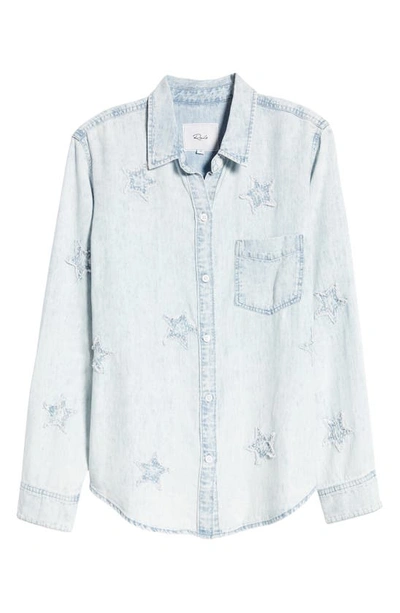 Shop Rails Ingrid Star Appliqué Long Sleeve Button-up Shirt In Light Acid Stars