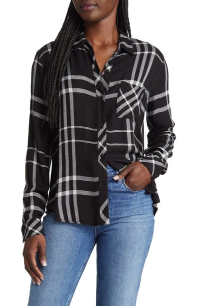 Shop Rails Hunter Plaid Button-up Shirt In Black Sterling