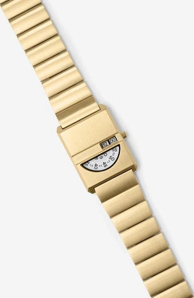 Breda Pulse Tandem Metal Bracelet Watch In Gold, Men's At Urban Outfitters In Gold