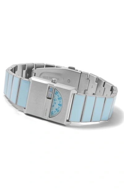 Shop Breda Pulse Tandem Stainless Steel Bracelet Watch, 26mm In Light Blue