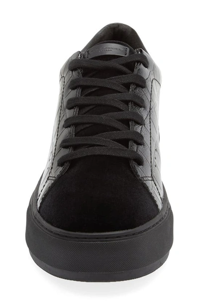 Shop Kurt Geiger Laney Croc Embossed Sneaker In Black