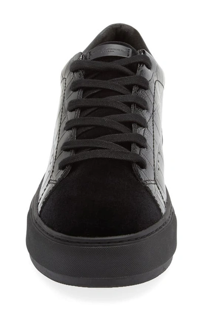 Kurt Geiger Men's Laney Croc Embossed Low Top Sneakers In Black