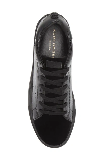Shop Kurt Geiger Laney Croc Embossed Sneaker In Black