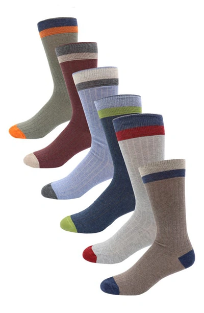 Shop Lorenzo Uomo Assorted 6-pack Dress Socks Gift Box In Grey