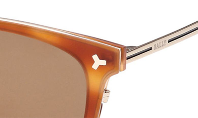 Shop Bally 56mm Round Sunglasses In Blonde Havana / Brown