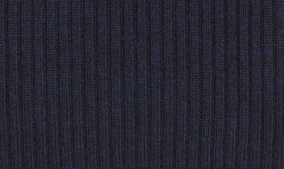 Shop Staud Louisa Mix Media Merino Wool & Cotton Crop Top In Navy/blue White Stripe