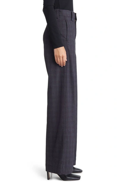 Ag Deven Plaid High Waist Wide Leg Pants In Small Rue Maroon Multi