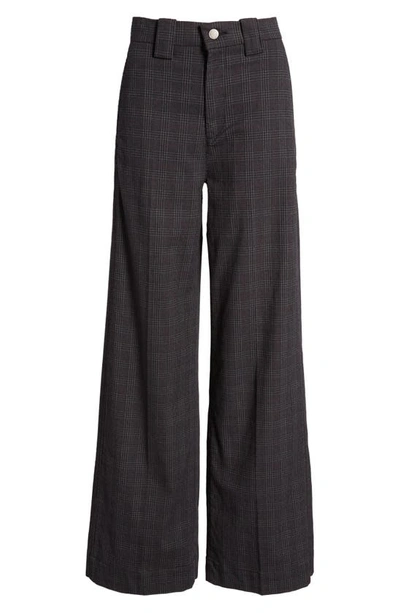 Ag Deven Plaid High Waist Wide Leg Pants In Small Rue Maroon Multi