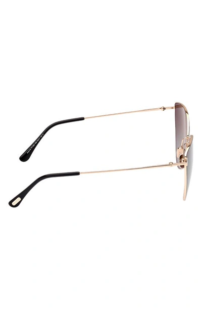 Shop Tom Ford Anais 62mm Cat Eye Sunglasses In Shiny Rose Gold/ Smoke