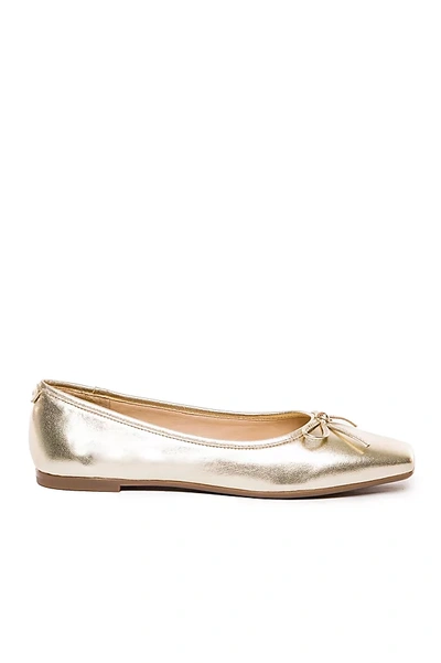 Shop Bernardo Gwynn Ballerina Flats In Gold
