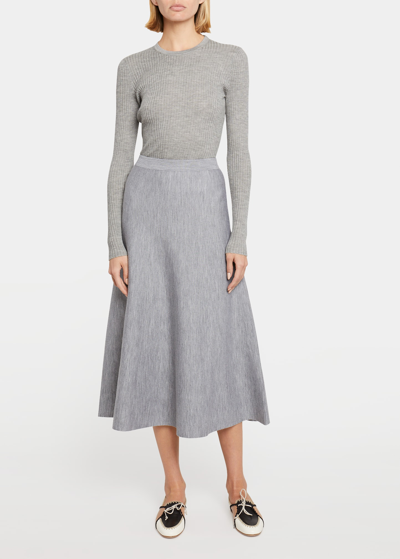 Shop Gabriela Hearst Freddie Midi Wool-cashmere Skirt In Black