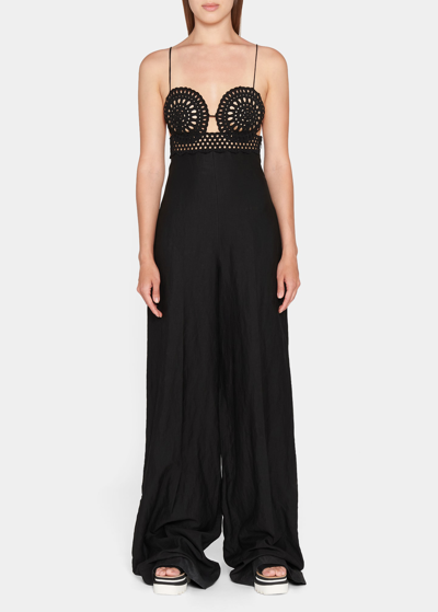 Shop Stella Mccartney Broderie Anglaise Jumpsuit In 1000 Black