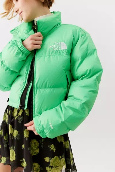 Shop The North Face 1996 Retro Nuptse Cropped Jacket In Lime