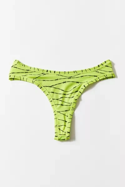Out From Under Featherweight Thong In Lime