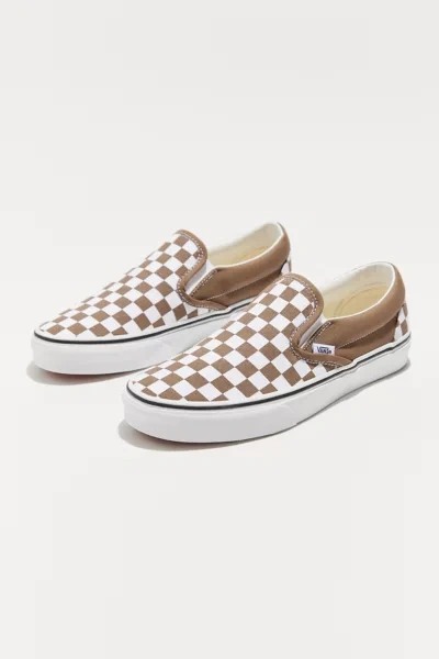 Shop Vans Seasonal Checkerboard Slip-on Sneaker In Walnut Checkered