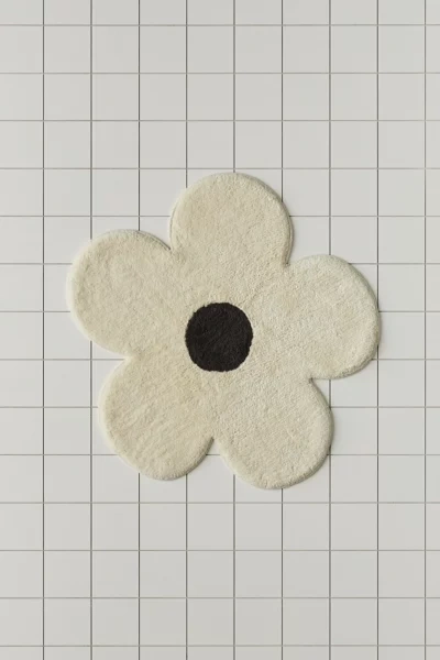 Shop Urban Outfitters Flower Power Bath Mat In Cream At