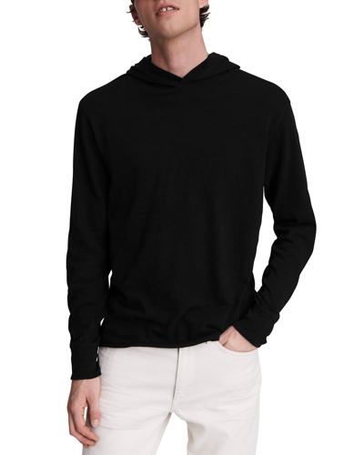 Shop Rag & Bone Men's Flame Jersey Pullover Hoodie In Black