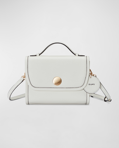 Shop Oryany Penny Mini Flap Leather Shoulder Bag In Cloud