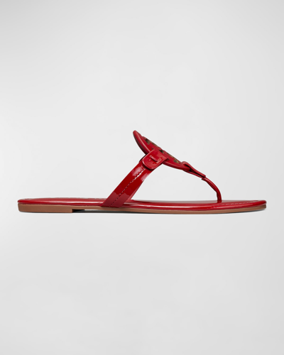 Shop Tory Burch Miller Patent Leather Sandals In Red