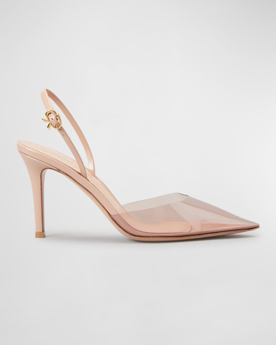 Shop Gianvito Rossi Vernice Transparent Slingback Pumps In Brown Brown