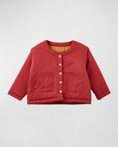 Shop Vild - House Of Little Kid's Padded Jacket In Red Jasper