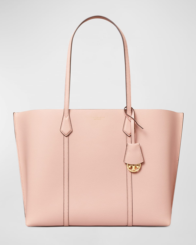 Shop Tory Burch Perry Leather Shopper Tote Bag In Shell Pink