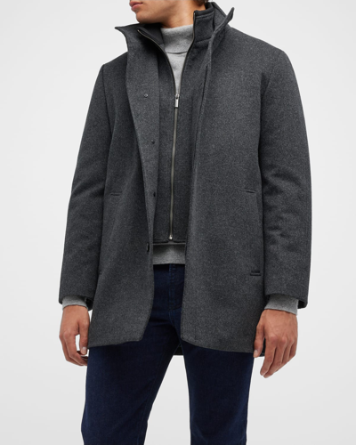 Shop Cardinal Of Canada Men's Mont-royal Car Coat With Bib In Charcoal