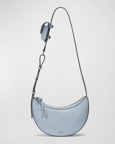 Shop Oryany Rookie Half-moon Leather Crossbody Bag In Space Blue