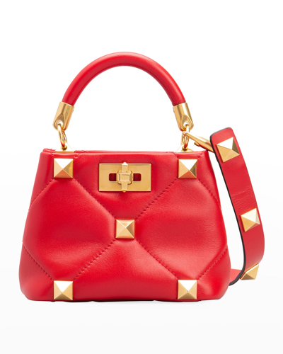 Buy Valentino Garavani Roman Stud The Handle Small Leather Shoulder Bag -  Red At 49% Off