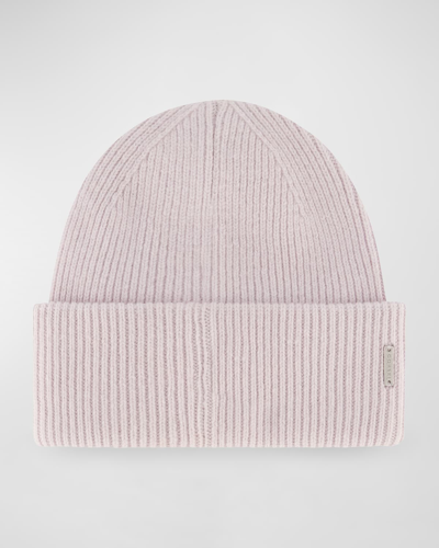 Shop Gorski Ribbed Wool Beanie In Silver Gray