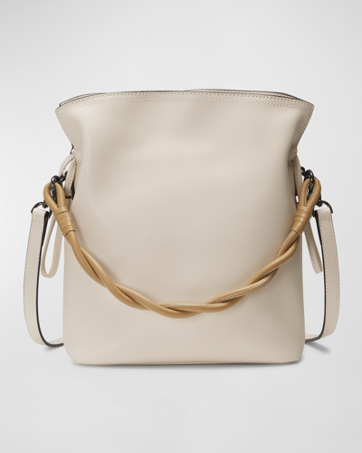 Shop Oryany Madeleine Leather Top-handle Bucket Bag In Vanilla Cream