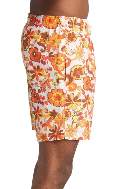 Shop Pacsun Floral Swim Trunks In Multi