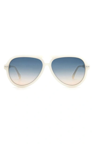Shop Isabel Marant 59mm Gradient Aviator Sunglasses In Ivory/ Gray Shade Brown